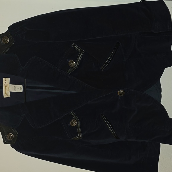 London Jean chino stretch blue velvet coat 12 - Picture 4 of 5